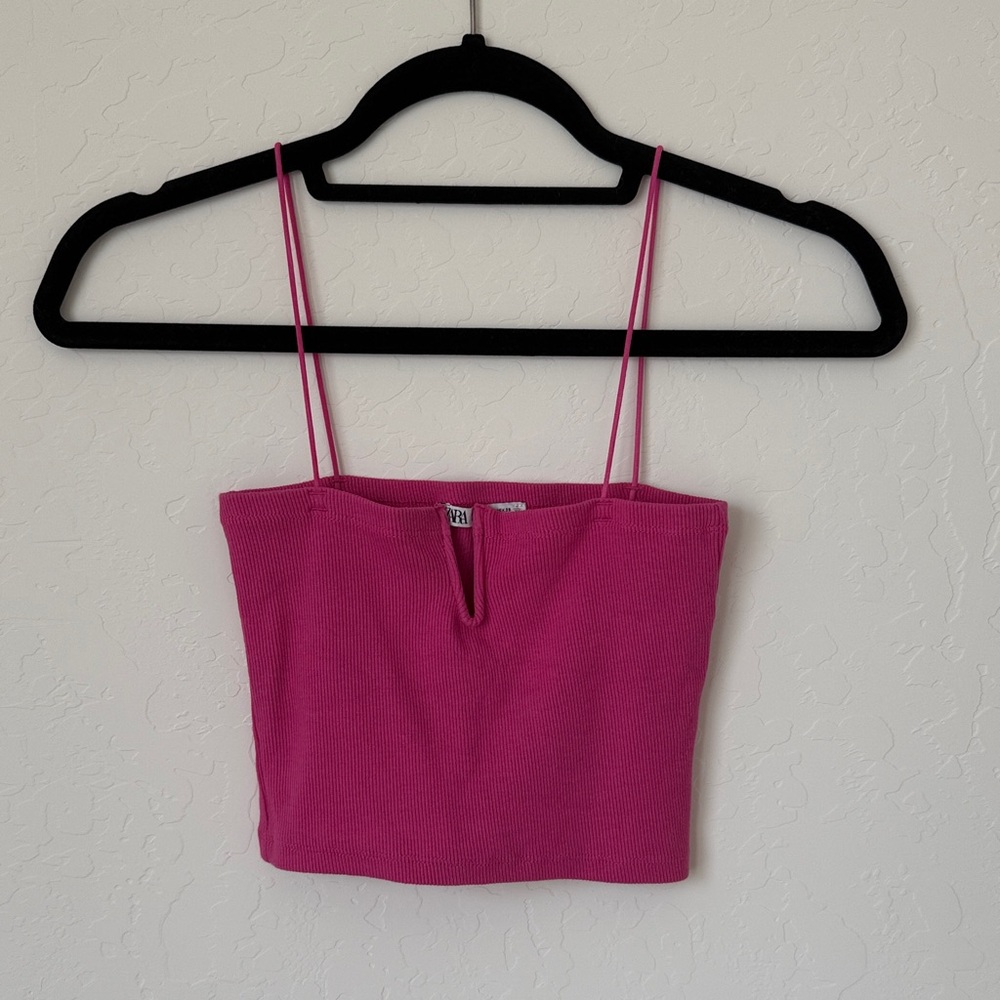 (Zara) Hot Pink Crop Top